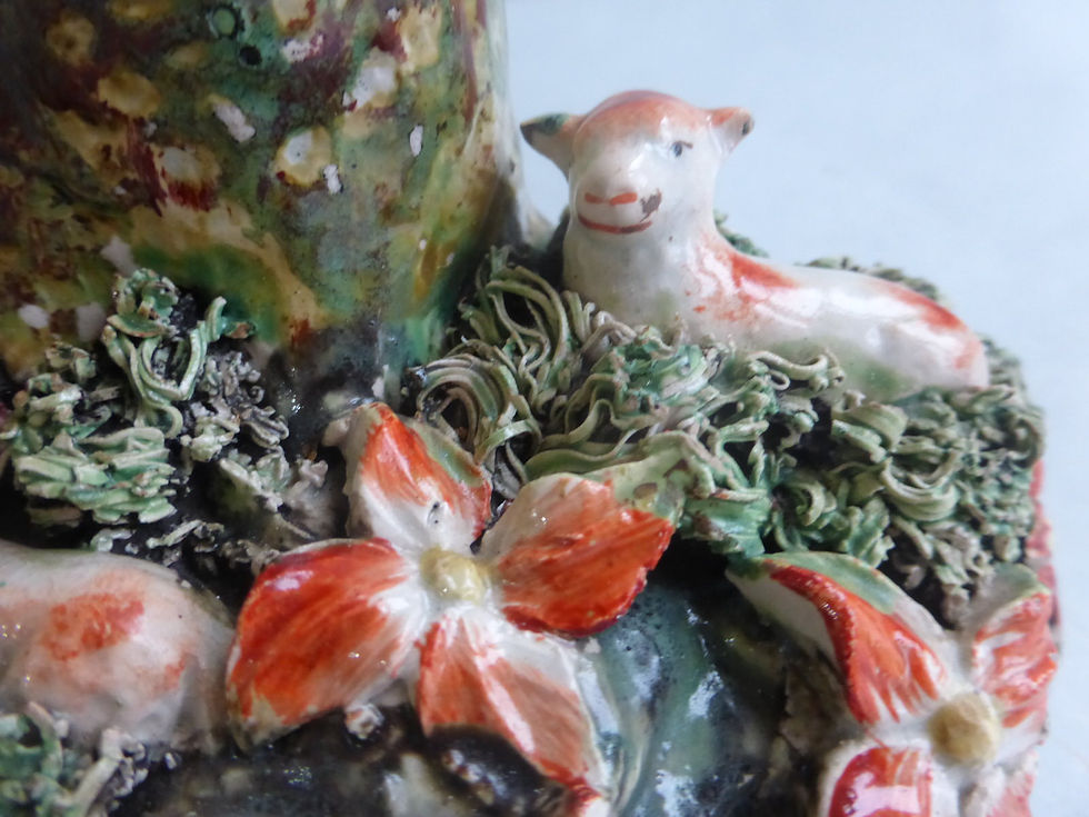 Thumbnail: Early 19thc. Staffordshire Pearlware spill Vase of Sheep Ref # 4491