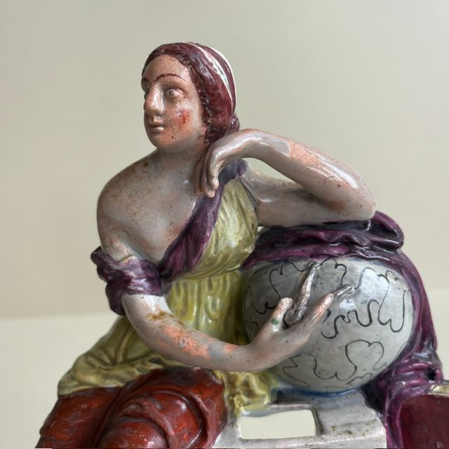 Thumbnail: RARE LATE 18THC. STAFFORDSHIRE PEARLWARE WATCHGROUP OF URANIA
