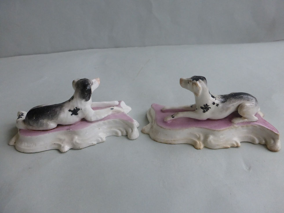 Thumbnail: Pair 19thc. Porcellanous Staffordshire Setters c.1840 Ref # 4526