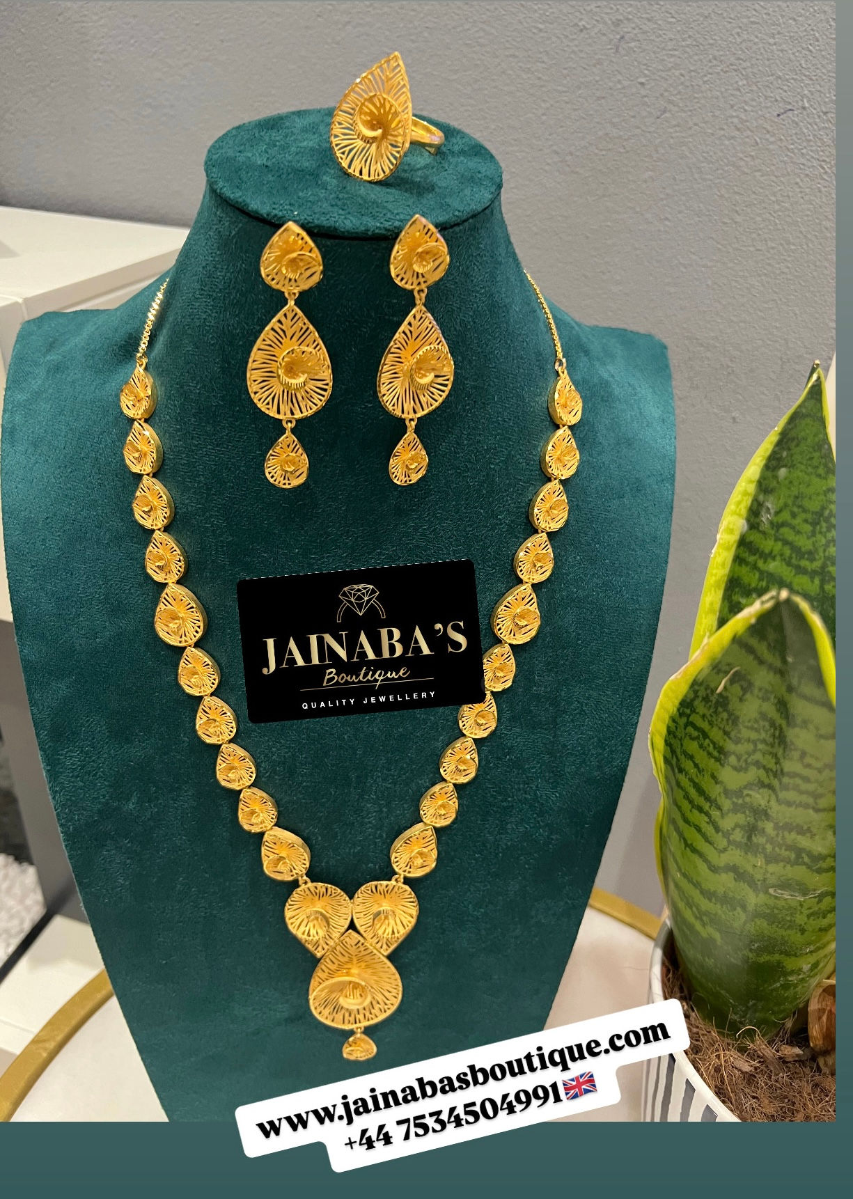 Gold Plated Long Necklace set