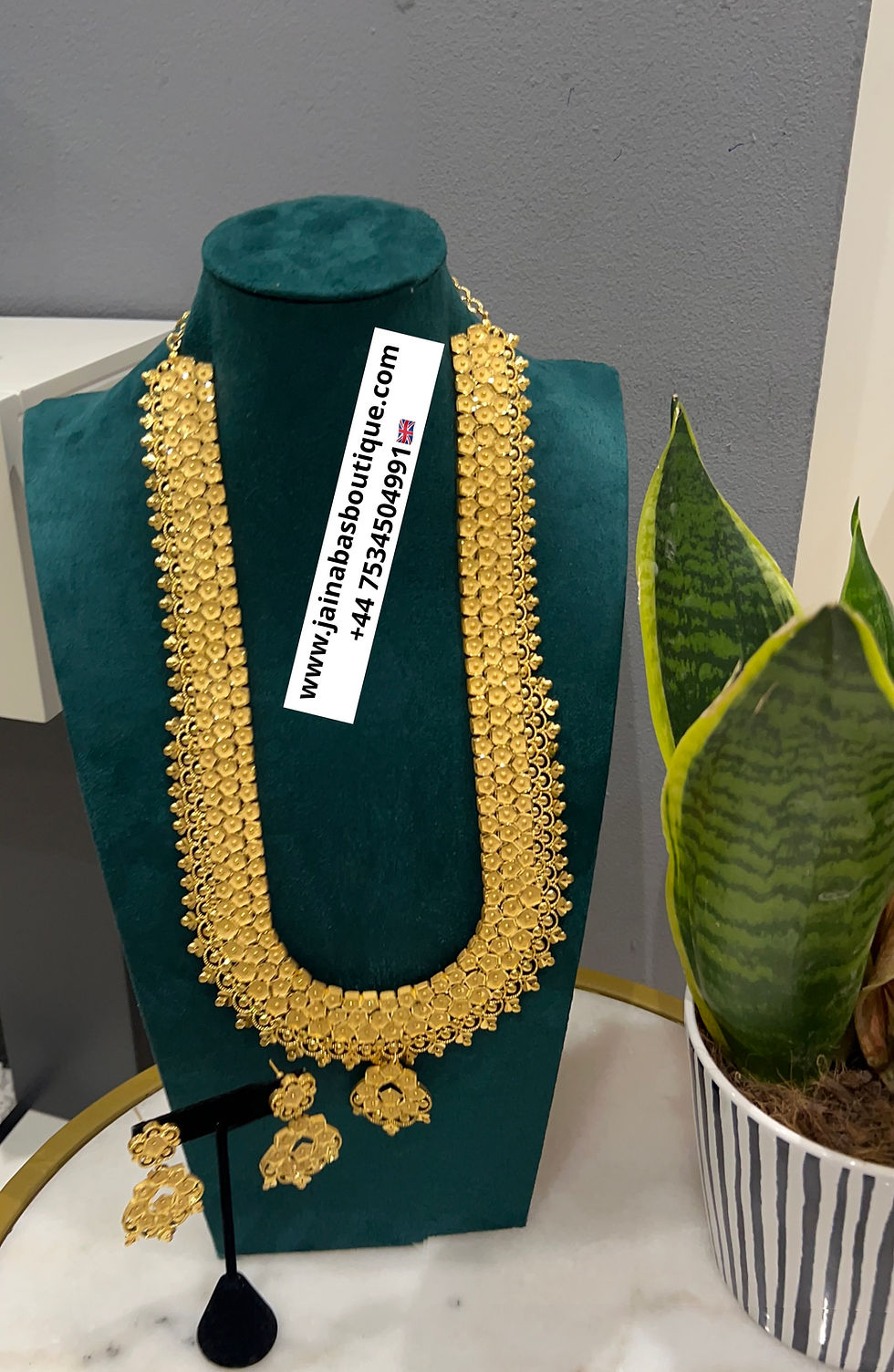 Miniatura: Gold Plated Long Bridal Necklace set