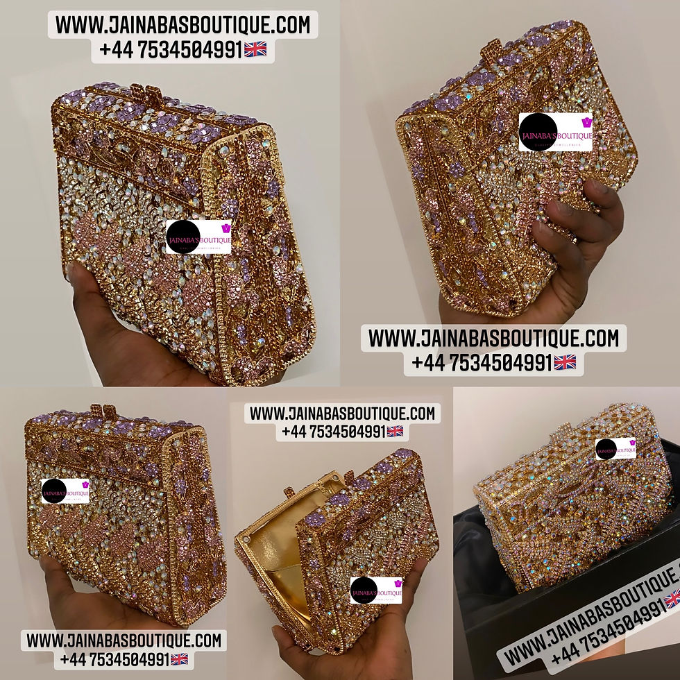 Miniatura: Purple Rhinestone Gold Bag