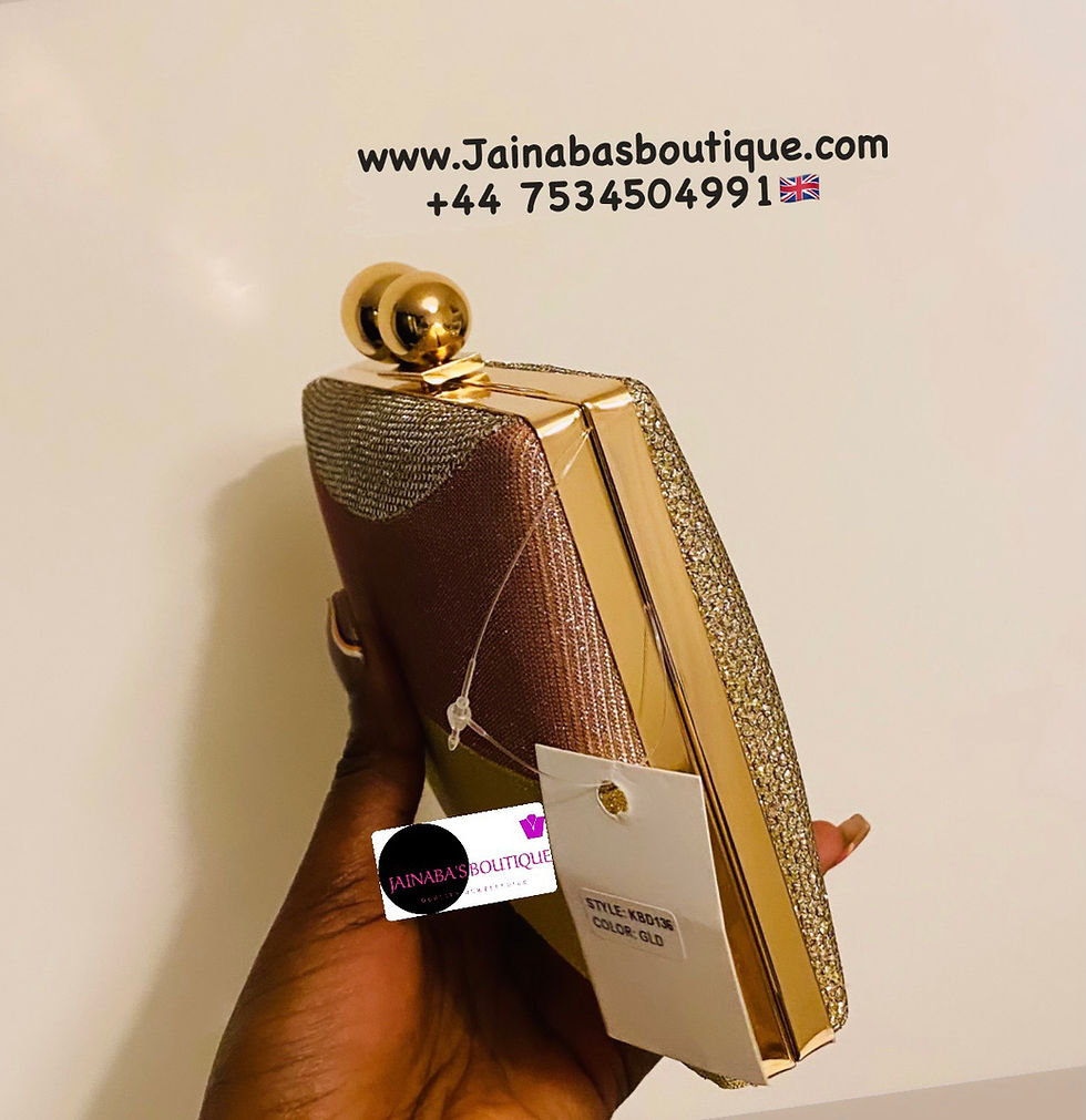 Miniaturebillede: Glitter Gold Clutch Bag