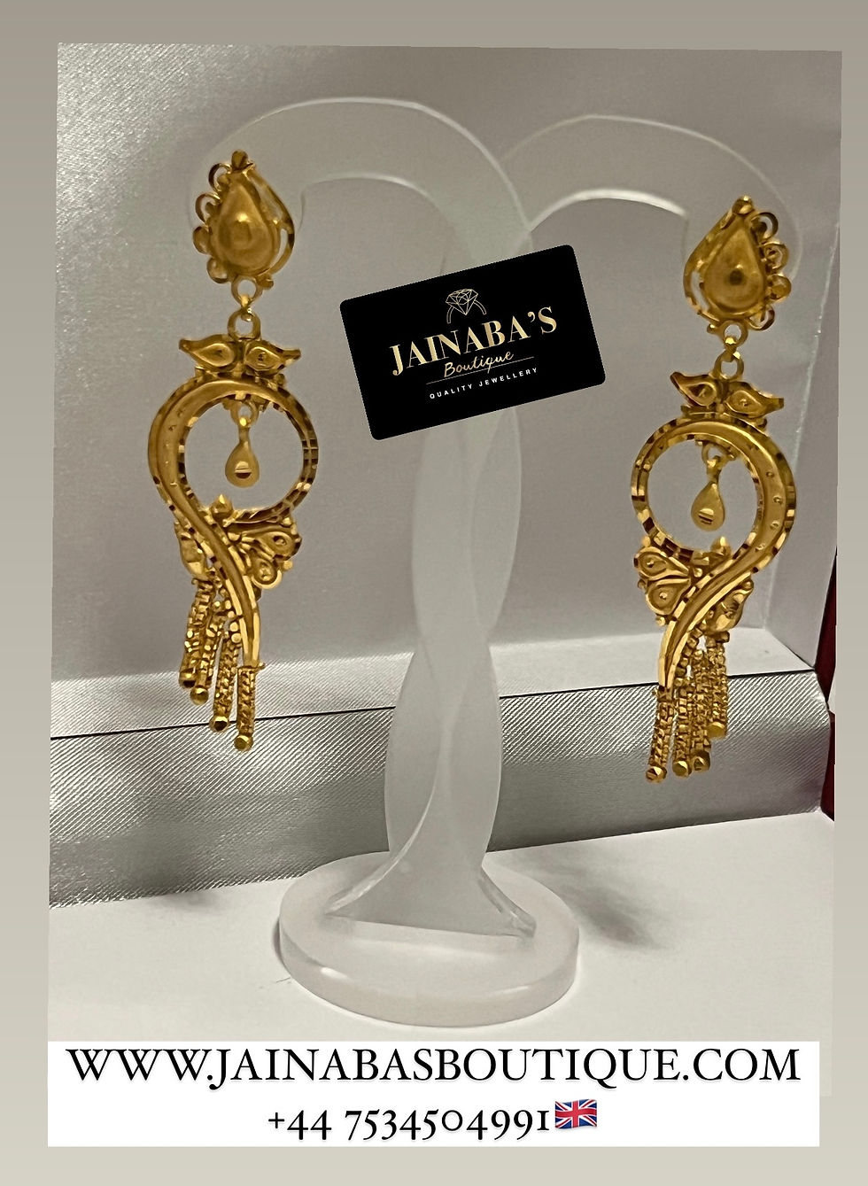 Thumbnail: Gold Plated Drop tassel Earrings only