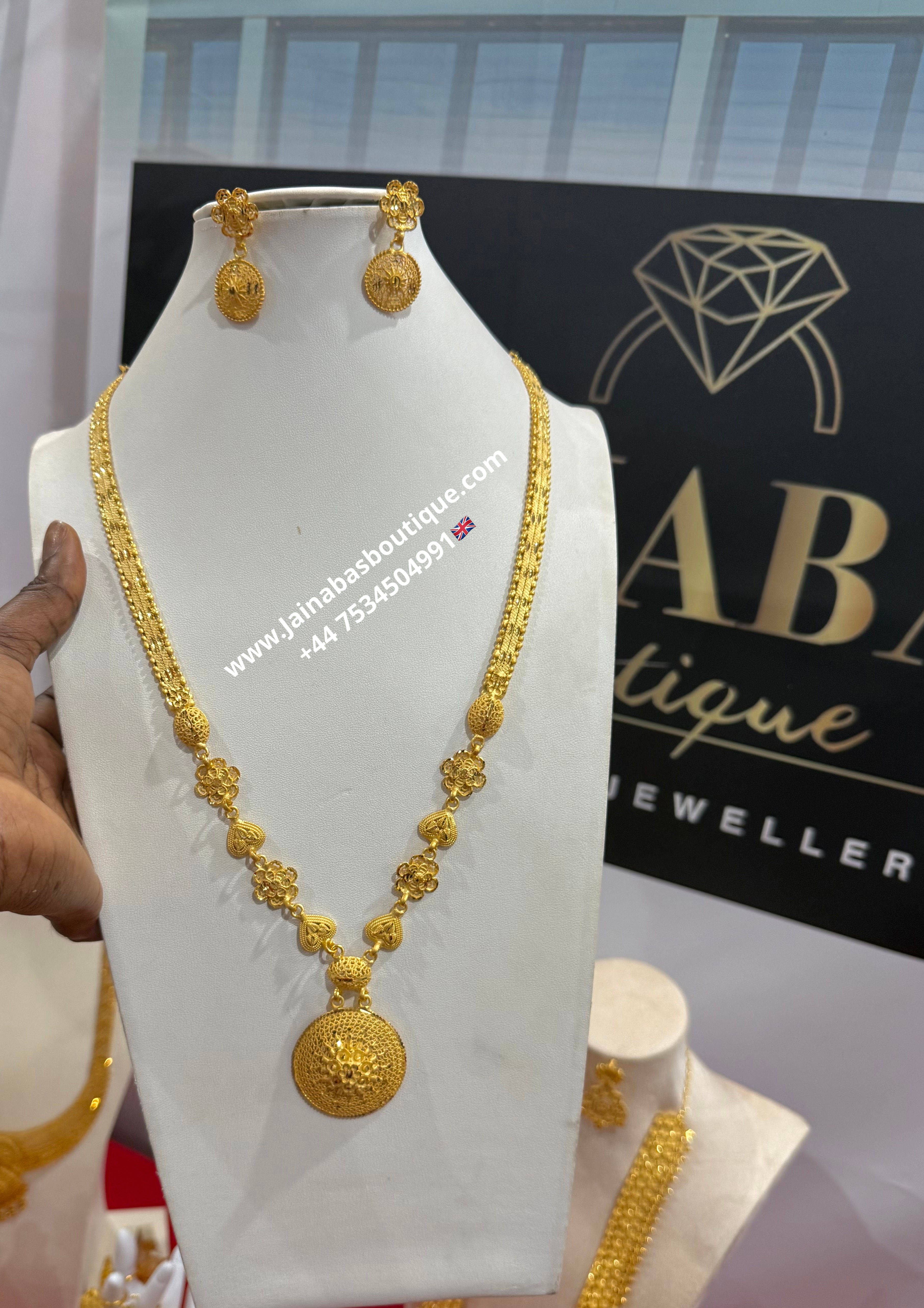 New Gold Plated Long Necklace set