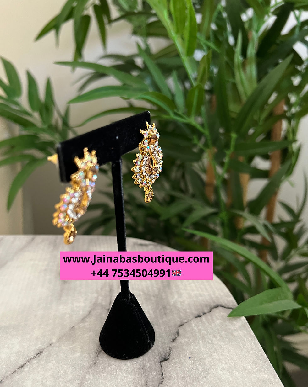 Miniaturebillede: Silver/Gold Rhinestone drop Earrings