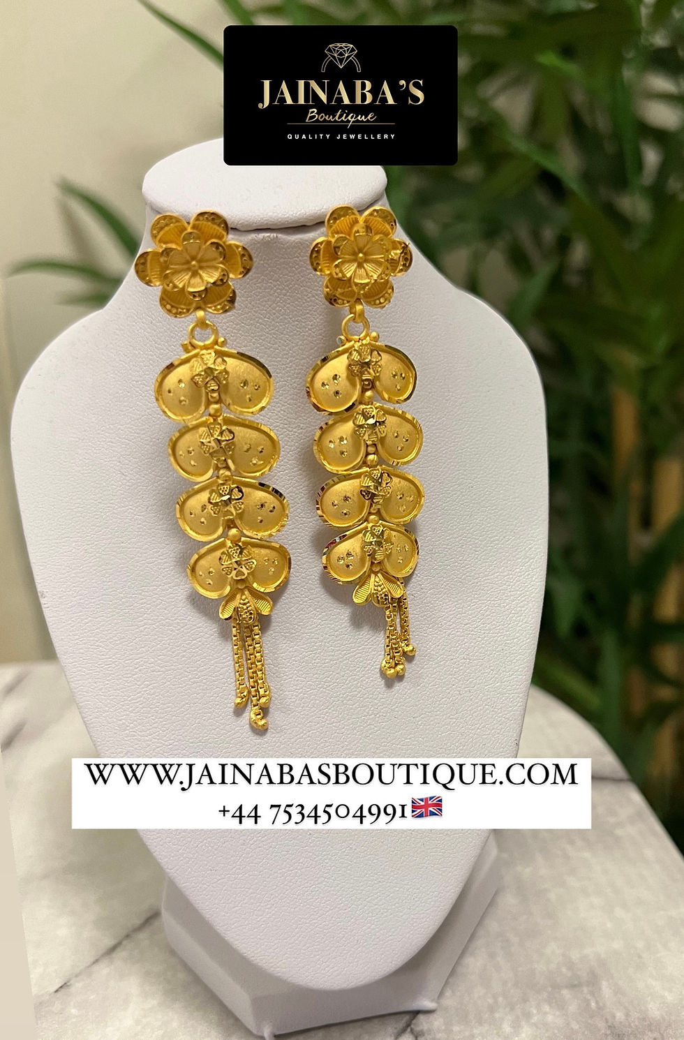 Miniaturebillede: Gold Plated Drop tassel Earrings only