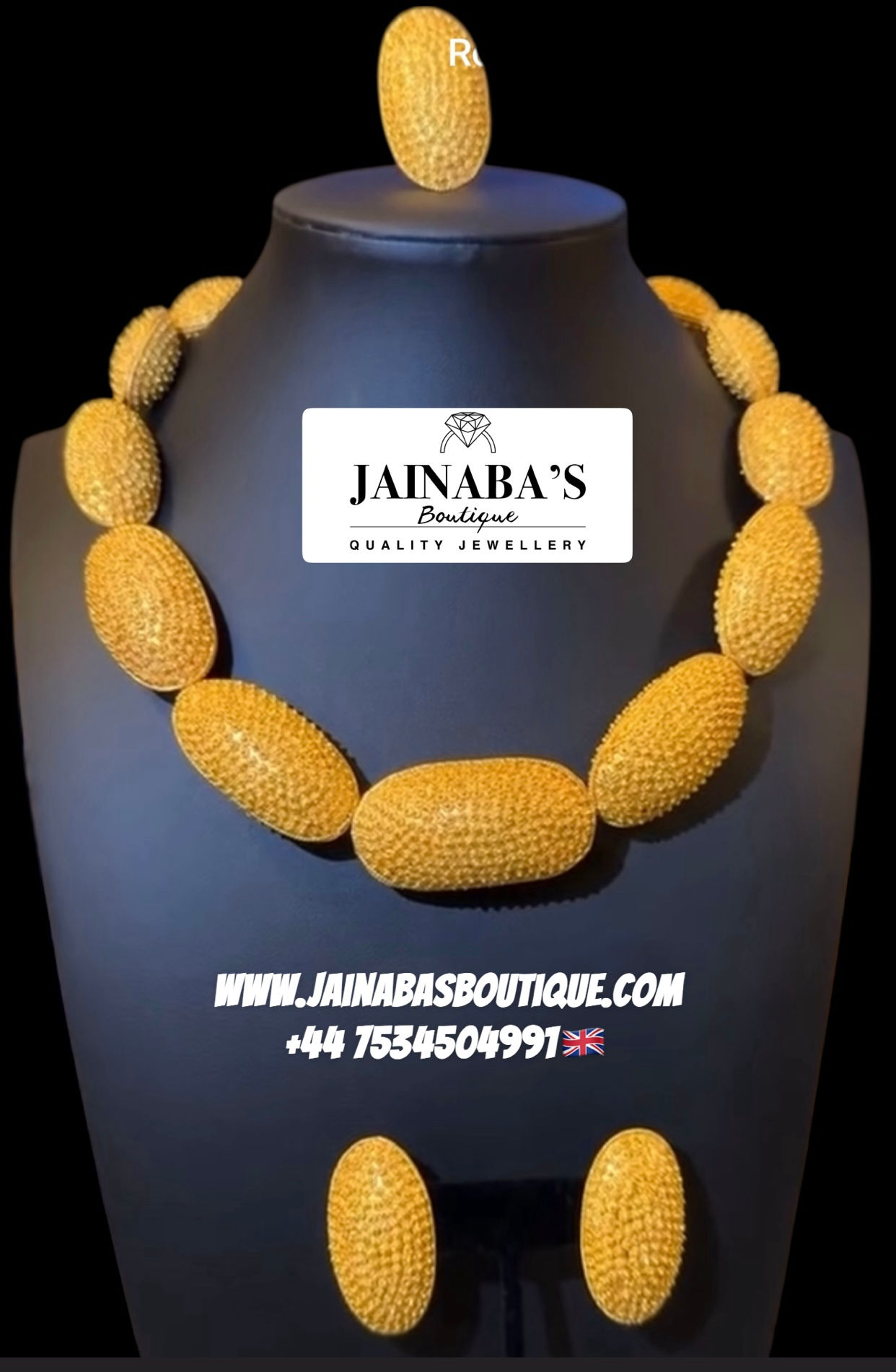 Rectangular Studded Ngal Pirr Necklace Set