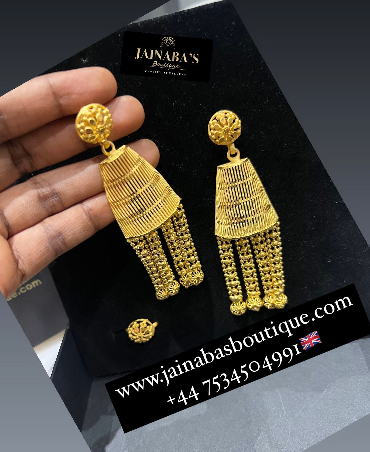 Gold Plated Drop Tassel Earrings