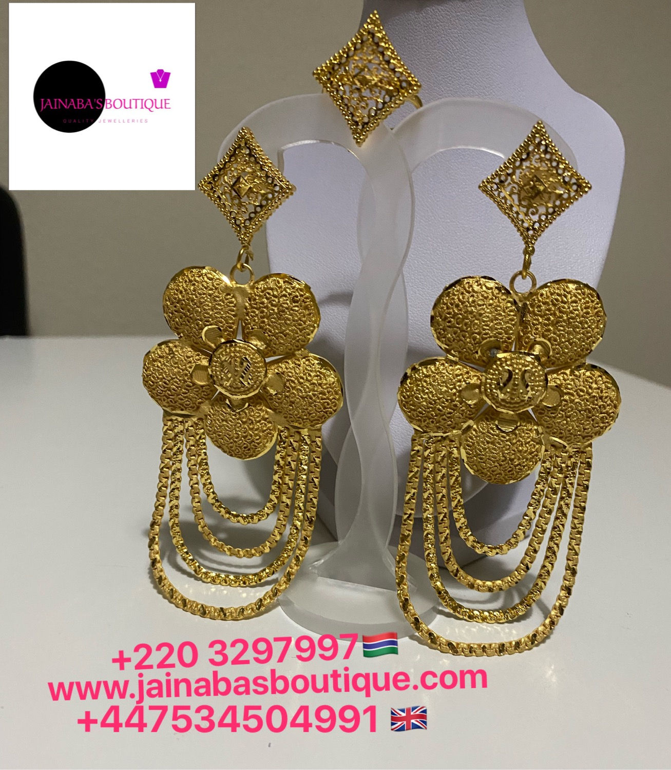 Gold Drop Earrings set Only -