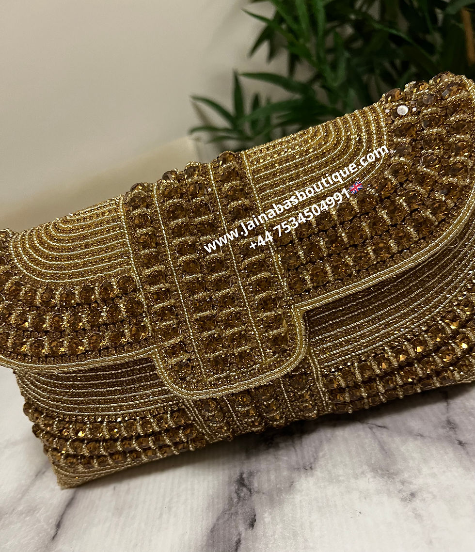 Thumbnail: Gold Rhinestone Beaded Clutch