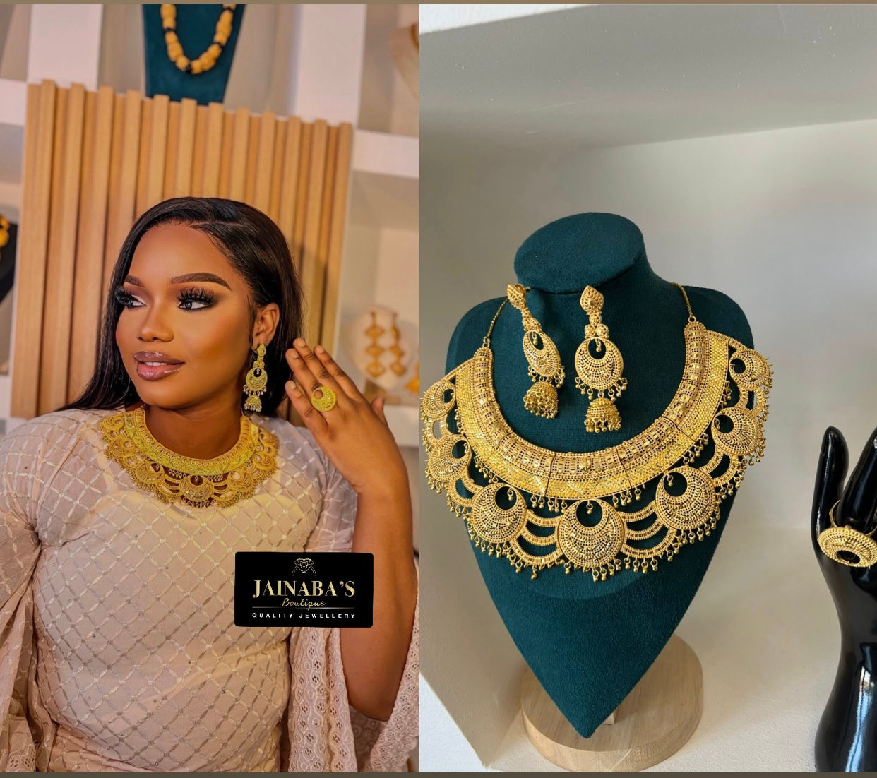 Statement Gold Plated Tassel Necklace set
