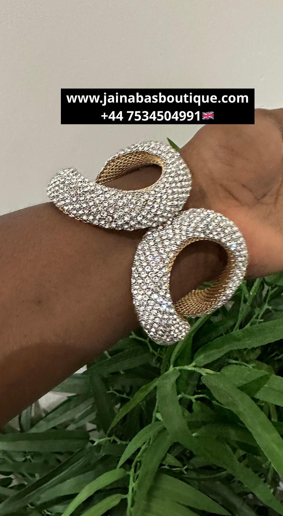 Thumbnail: Stone Pave Hinged Evening Bangle Bracelet 