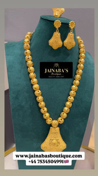 Miniature : Gold Plated Long Bull Necklace set 