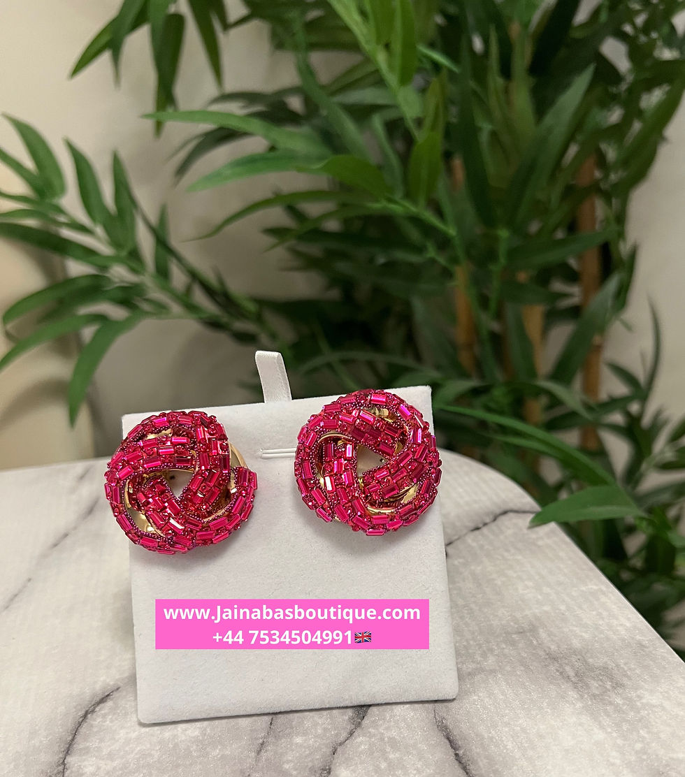 Thumbnail: Black Rhinestone Stud Earrings