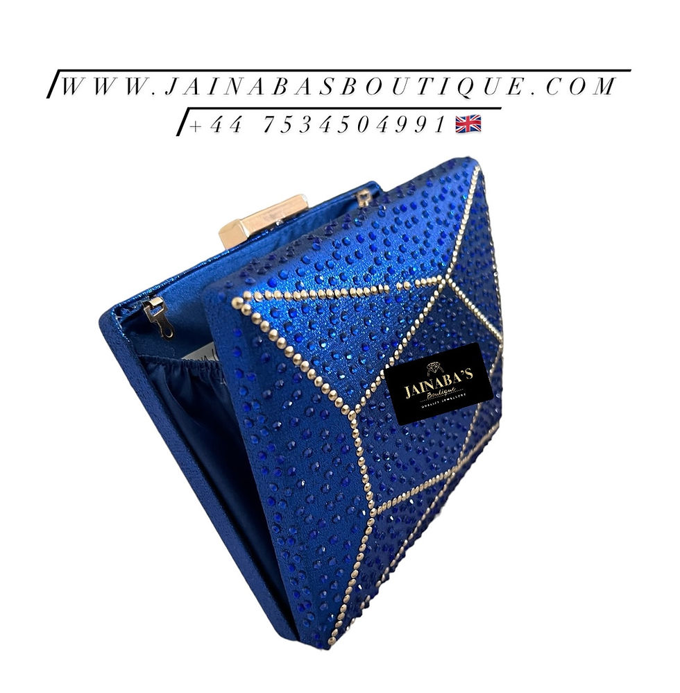 Miniaturebillede: Blue Rhinestones Clutch Bag