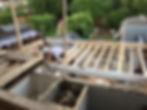 construction of ceiling joists and steel beams