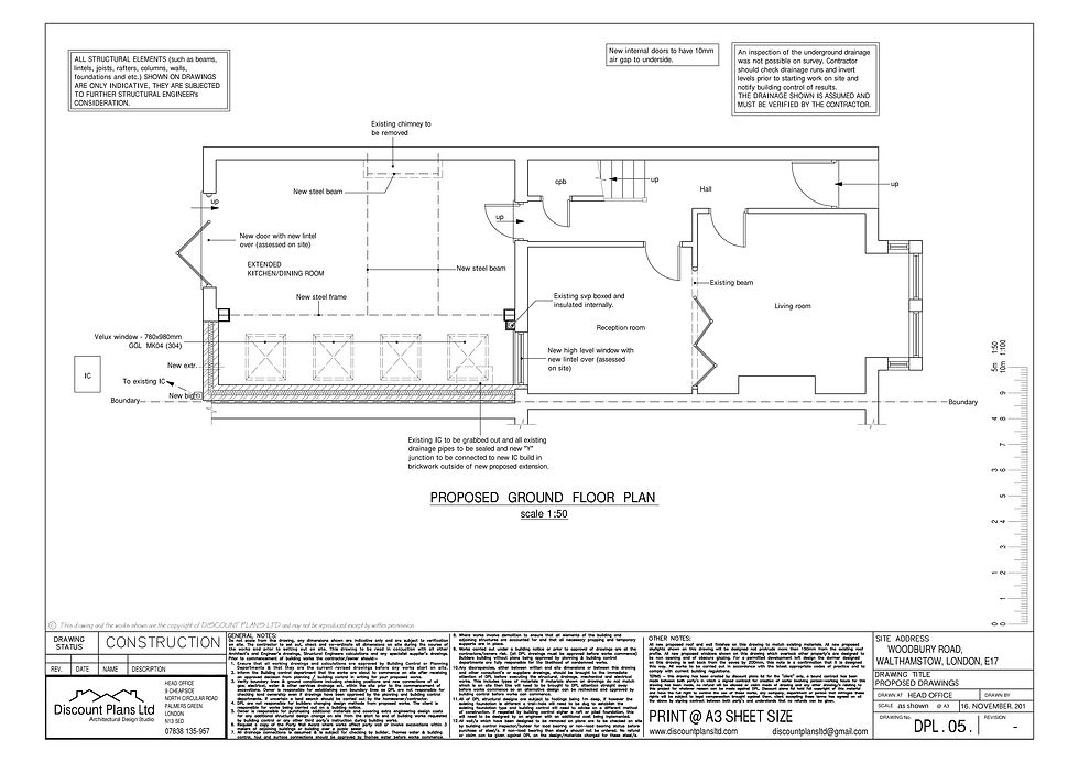 Single storey side extension plan