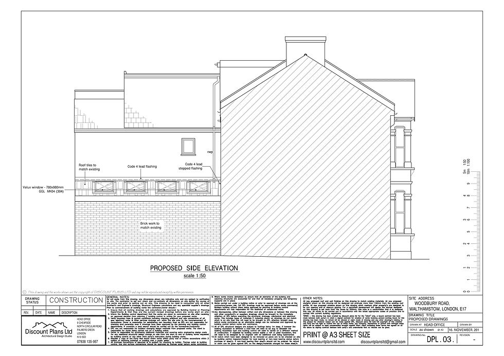 Single storey side ext. elevation