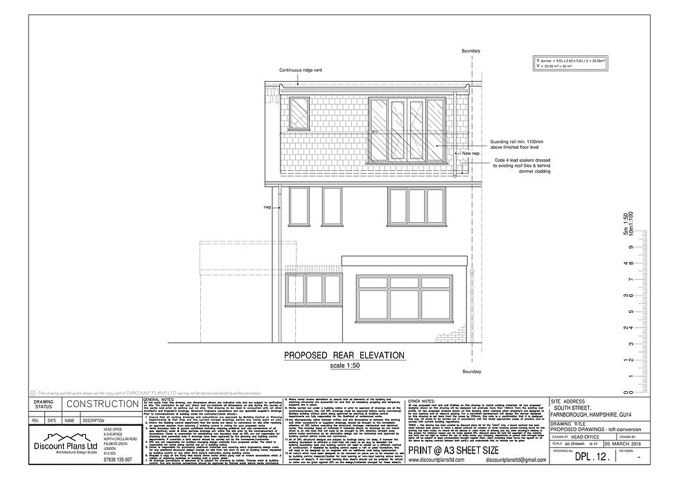 Single dormer rear elevation