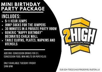 Birthday Parties 2high Trapoline Park Ruston La Attraction