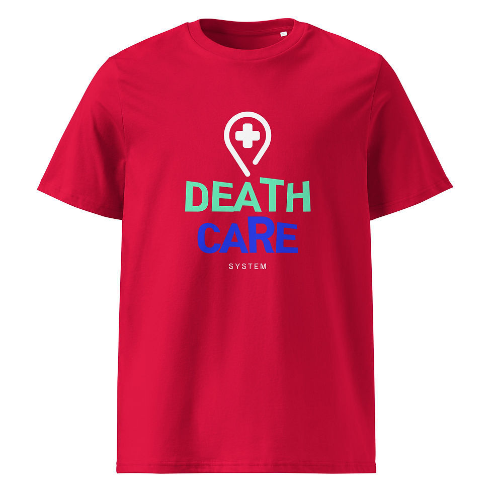 Thumbnail: DEATH CARE SYSTEM by EEARTS Unisex organic ribbed neck t-shirt