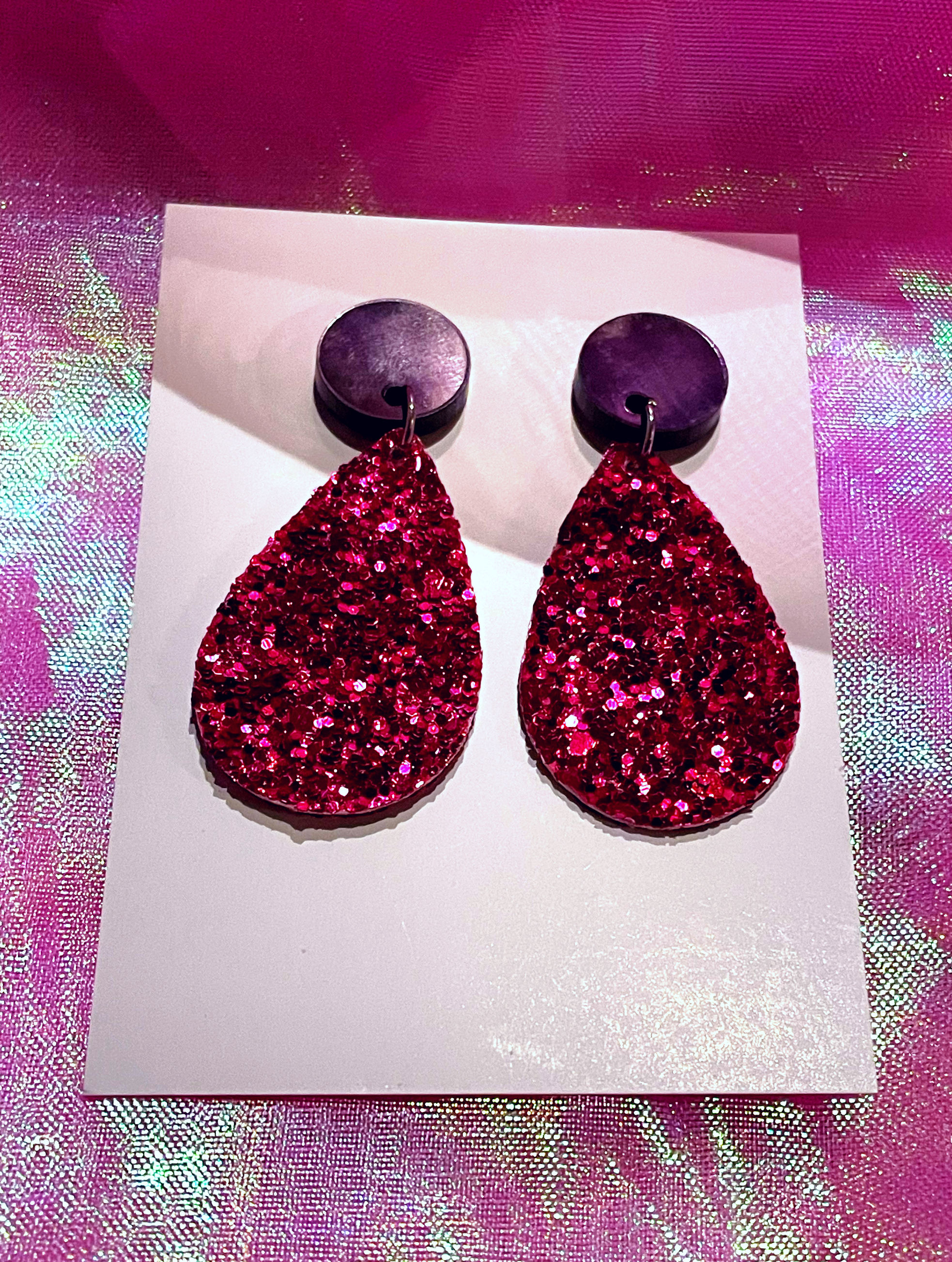 Pink Sequin Danglies