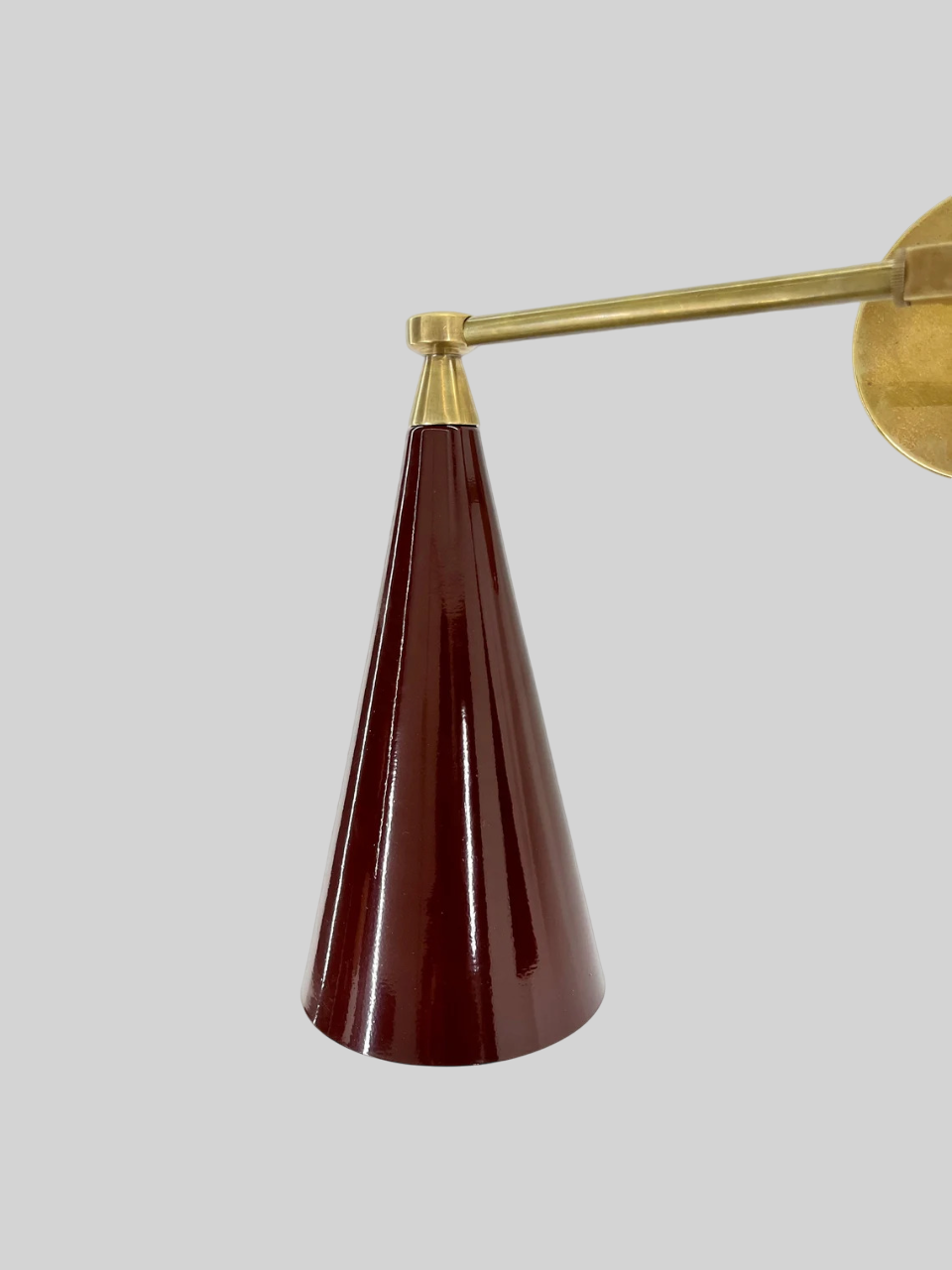 Thumbnail: Handcrafted Raw Brass Double Sconce Mid Century Style Light