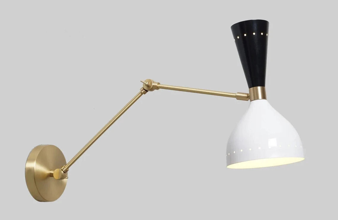 Wall Sconces Italian Adjustable Lamps In Stilnovo Style Wall Light Raw Brass