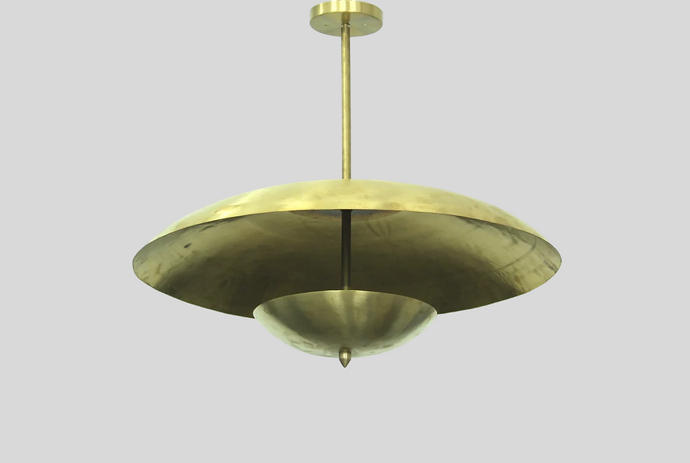 Raw Brass Chandelier Handmade Mid Century Ceiling