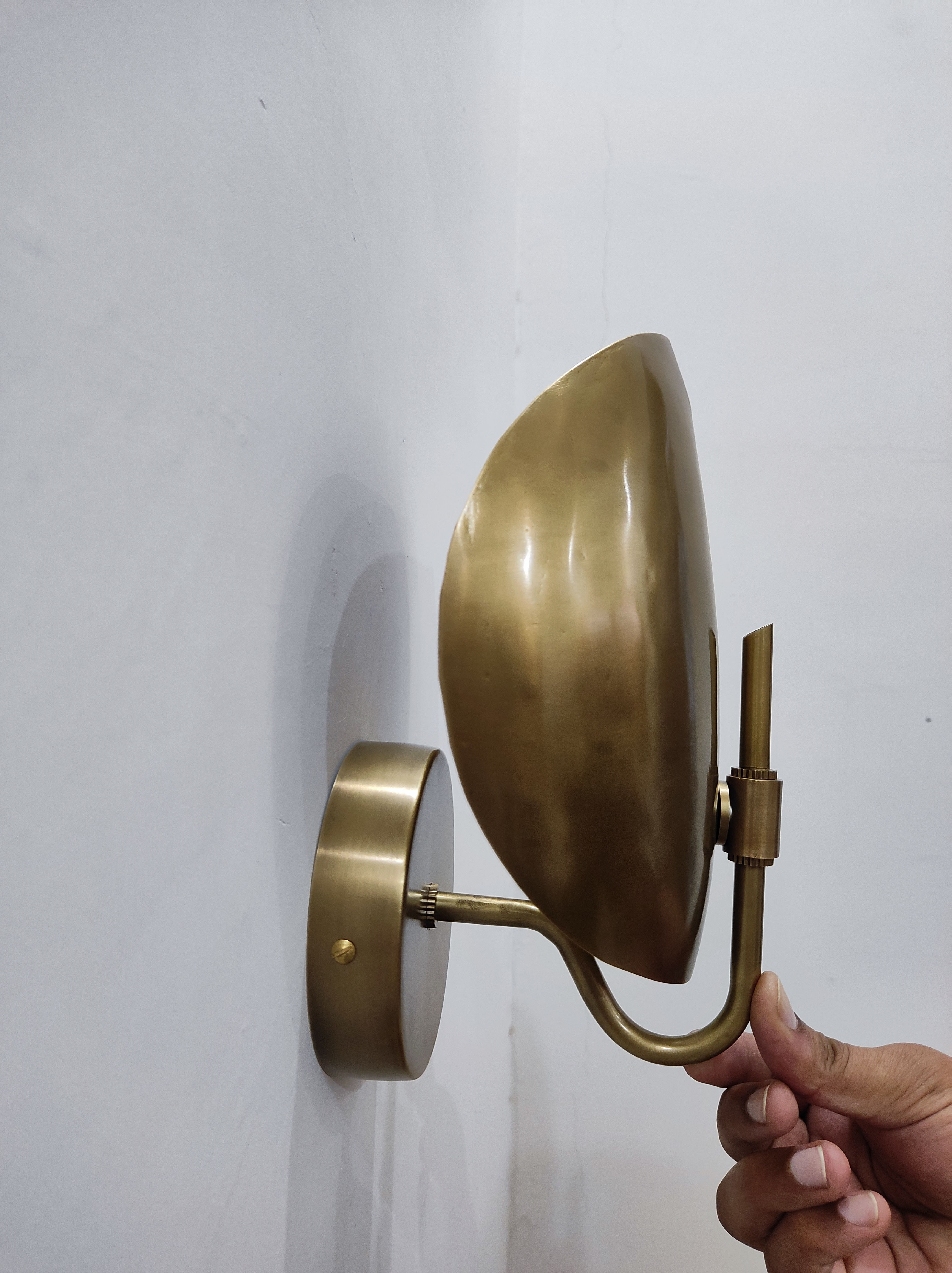 Vintage Light Curved Shades Handmade Vintage Wall Mid Century Modern Raw Brass