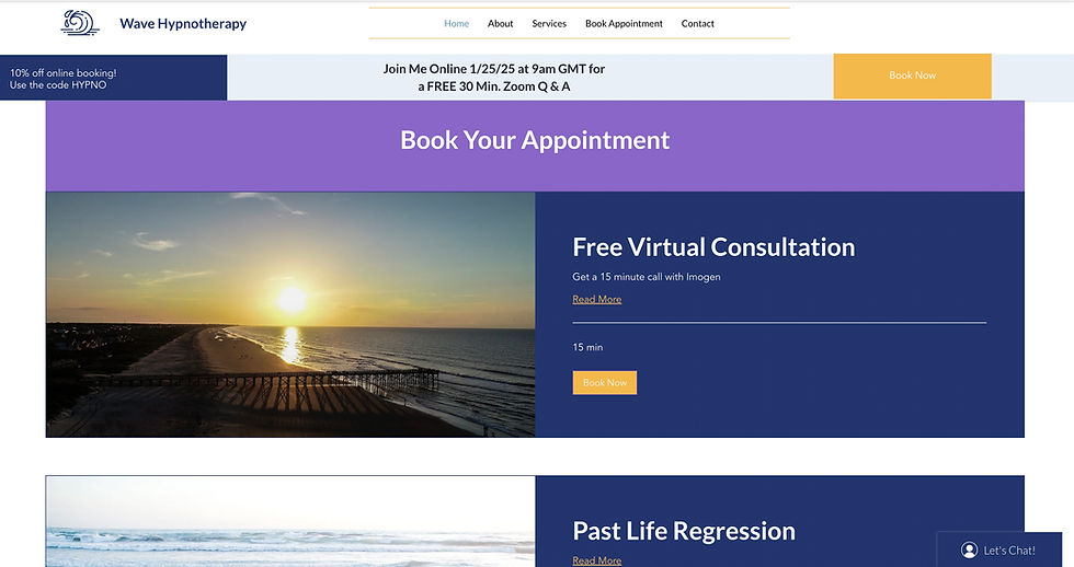 Thumbnail: Wix Website Design Template - Hypnotherapy Services