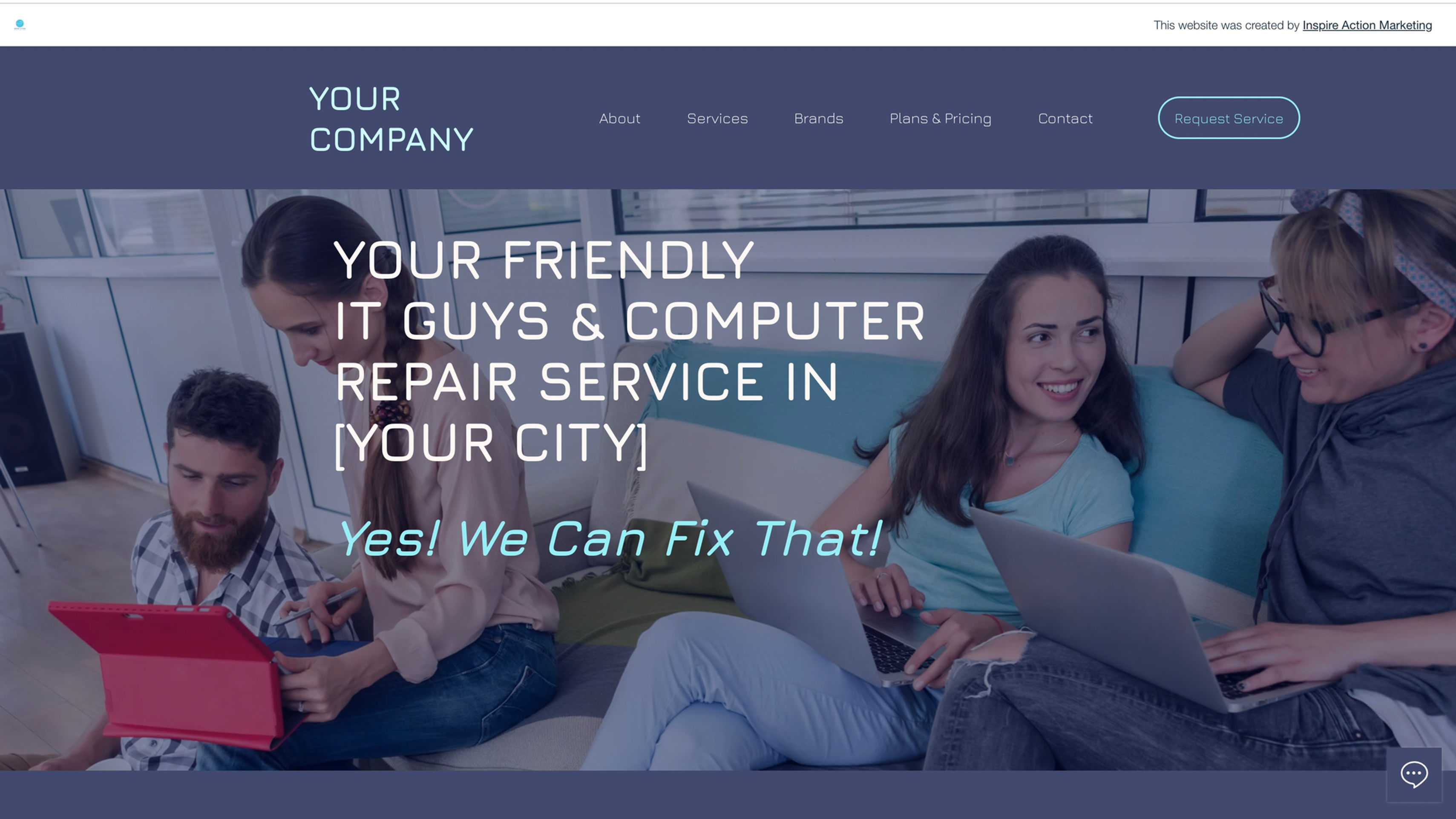 Wix Website Template - Computer Repair Shop or IT Technician