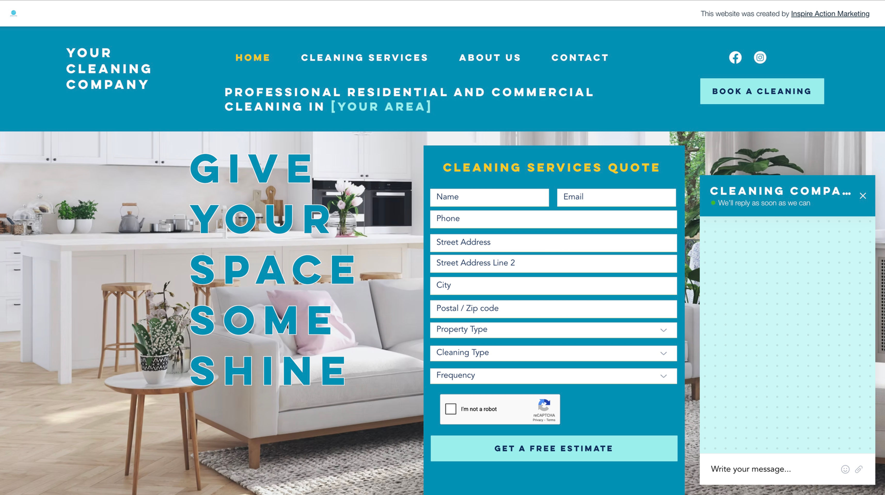 Wix Website Template - Cleaning Company Website Design