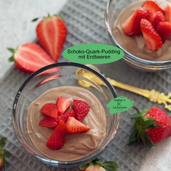 Schoko-Quark-Pudding mit Erdbeeren