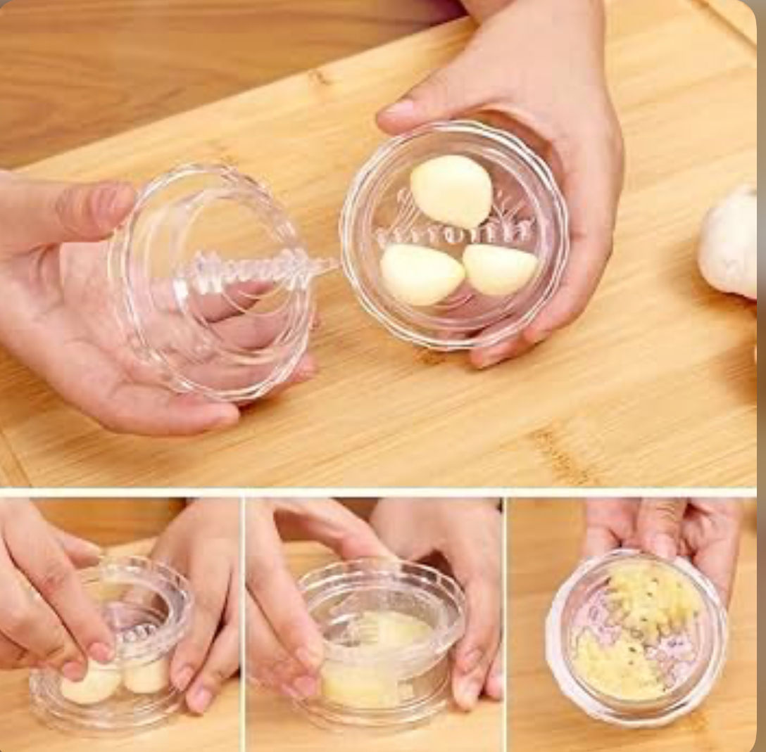 Triturador e moedor de alho.