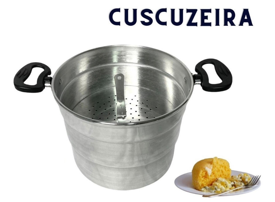 Miniatura: ✔️Panela Multiuso 4em1 Cuscuz Pudim Pipoca Legumes a Vapor Alumínio. 