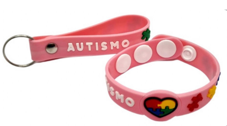 ACESSÓRIO Bracelet/Chaveiro EMBORRACHADO AUTISMO 10CM (1UND each)