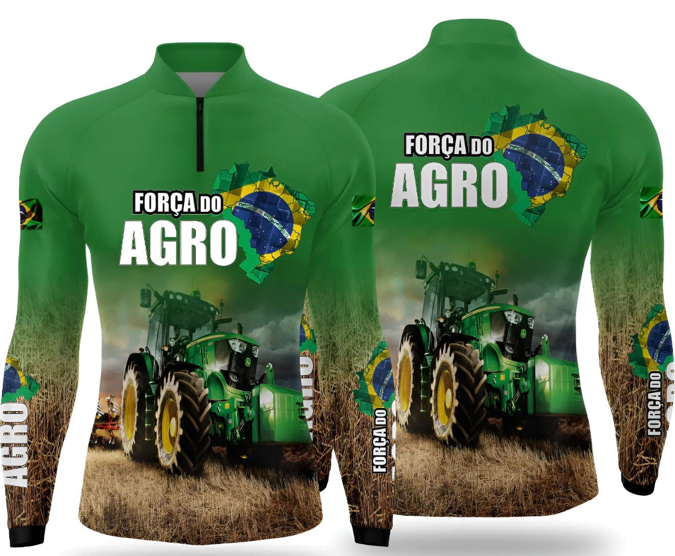 Camisa Agro Manga Longa com Proteção UV50 - Respeita o Agro. Tamanho grande.