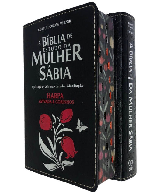 ✔️Bíblia De Estudo Letra Grande Da Mulher Sábia Preta C/ Harpa.