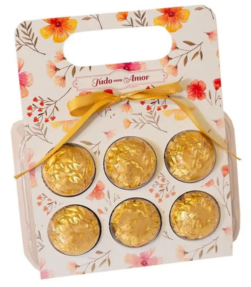 MALETA BLISTER PARA 6 DOCES TUDO COM AMOR 10 UNIDADES 4548 IDEIA.