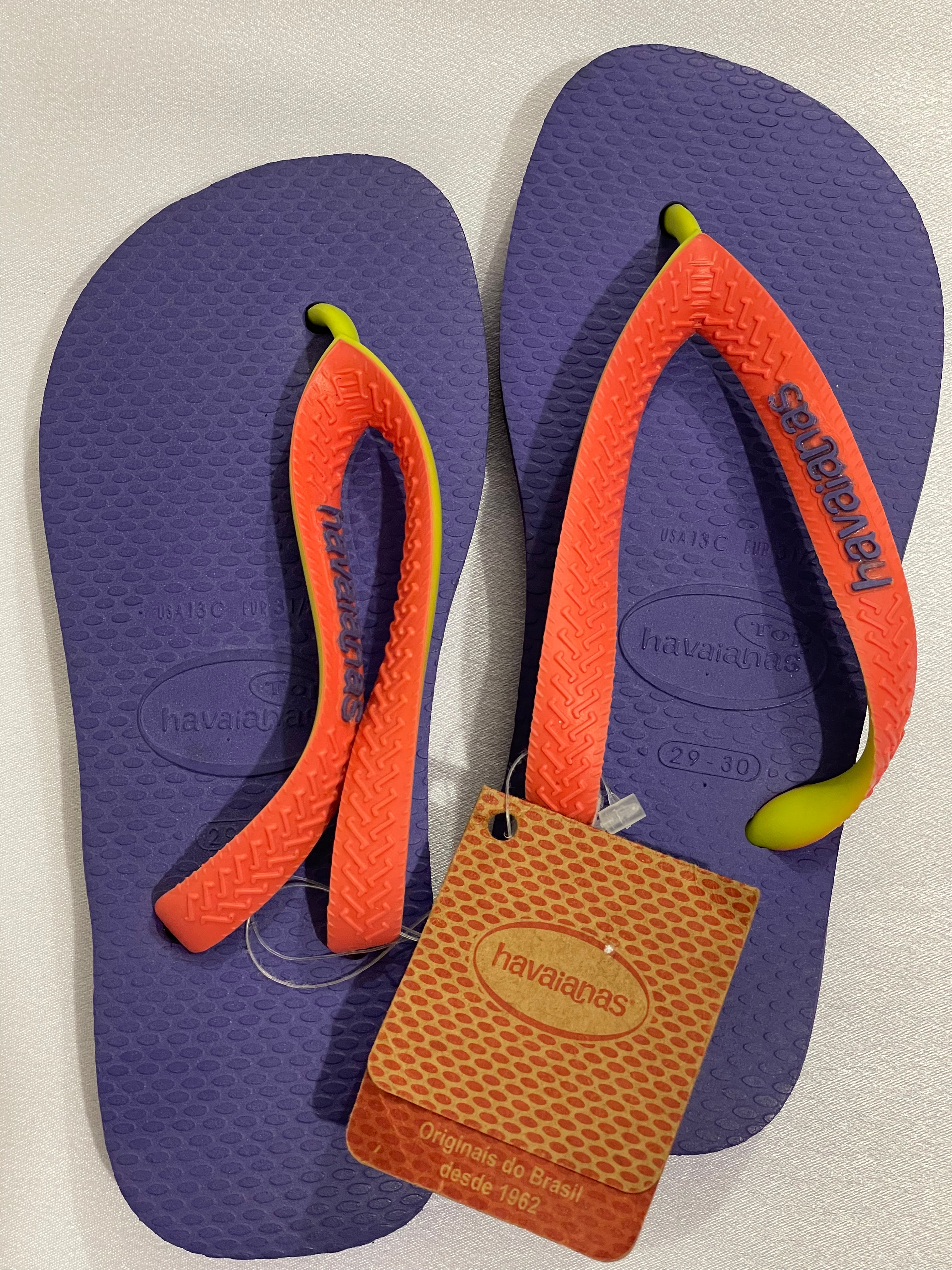 ✔️Chinelo Havaiana Top. Lilas/Laranja. Size 29/30 Criancas 