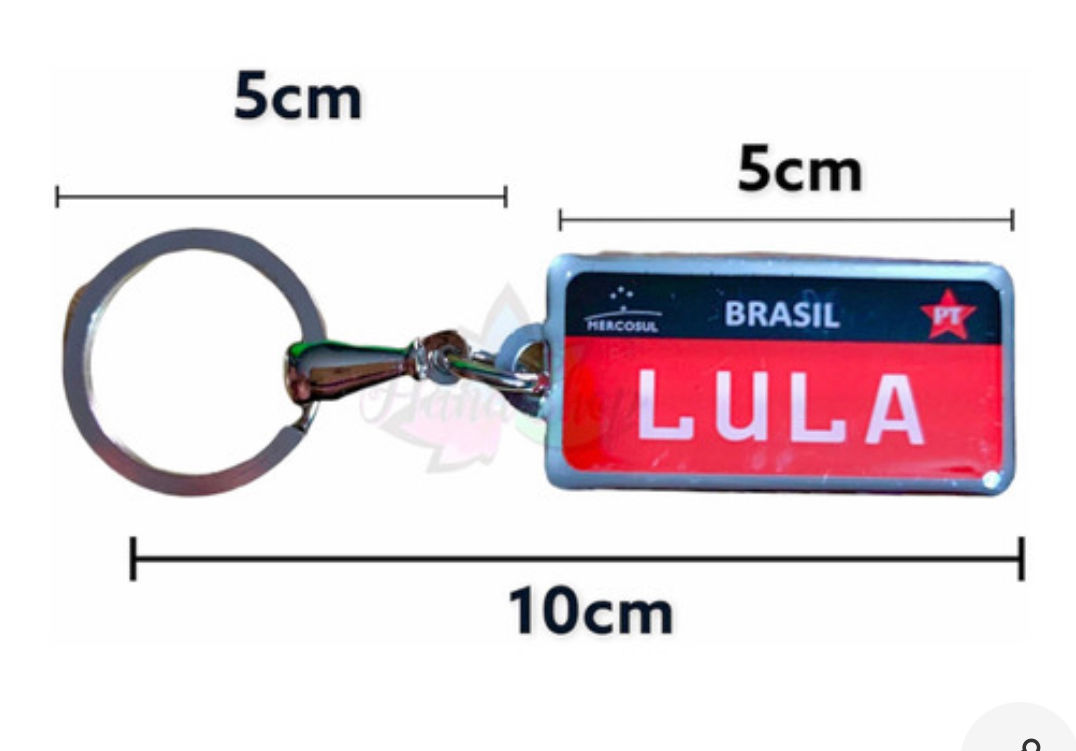 1 Chaveiros Lula Pt 2022 Vermelho Com Argola 