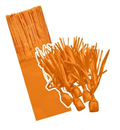 ✔️Papel de Seda Para Bala de coco Laranja 48 unidades