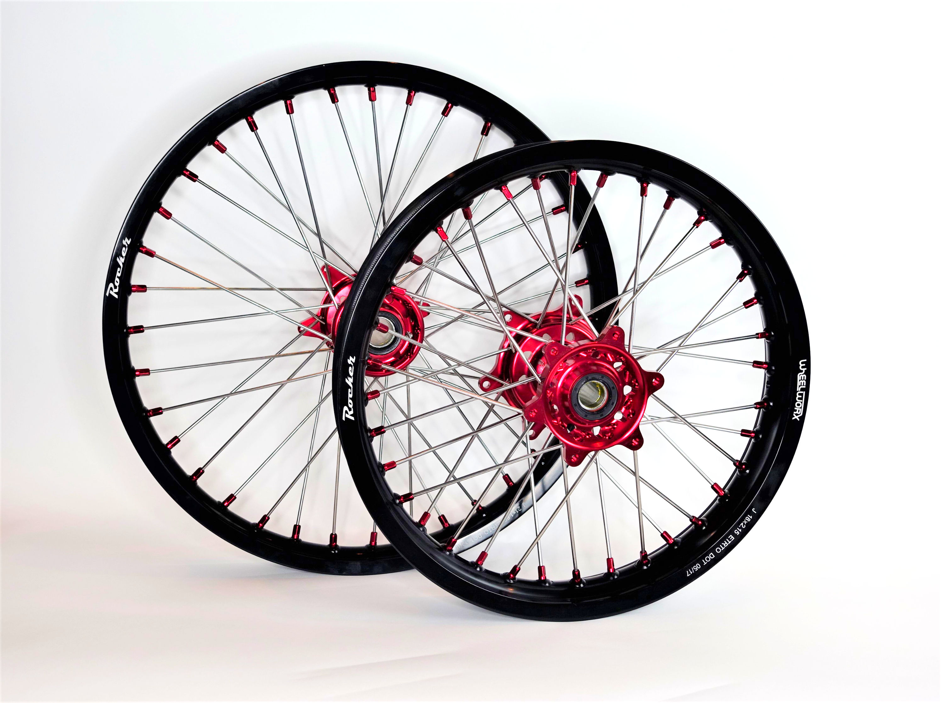 KTM/Husky/GasGas Wheel Worx Wheel Set - Red Hub and Nipples