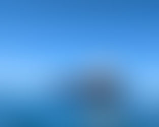 Large blue and red cargo ship named "ROSE M" in calm ocean under clear blue sky. Hills are faintly visible on the horizon.