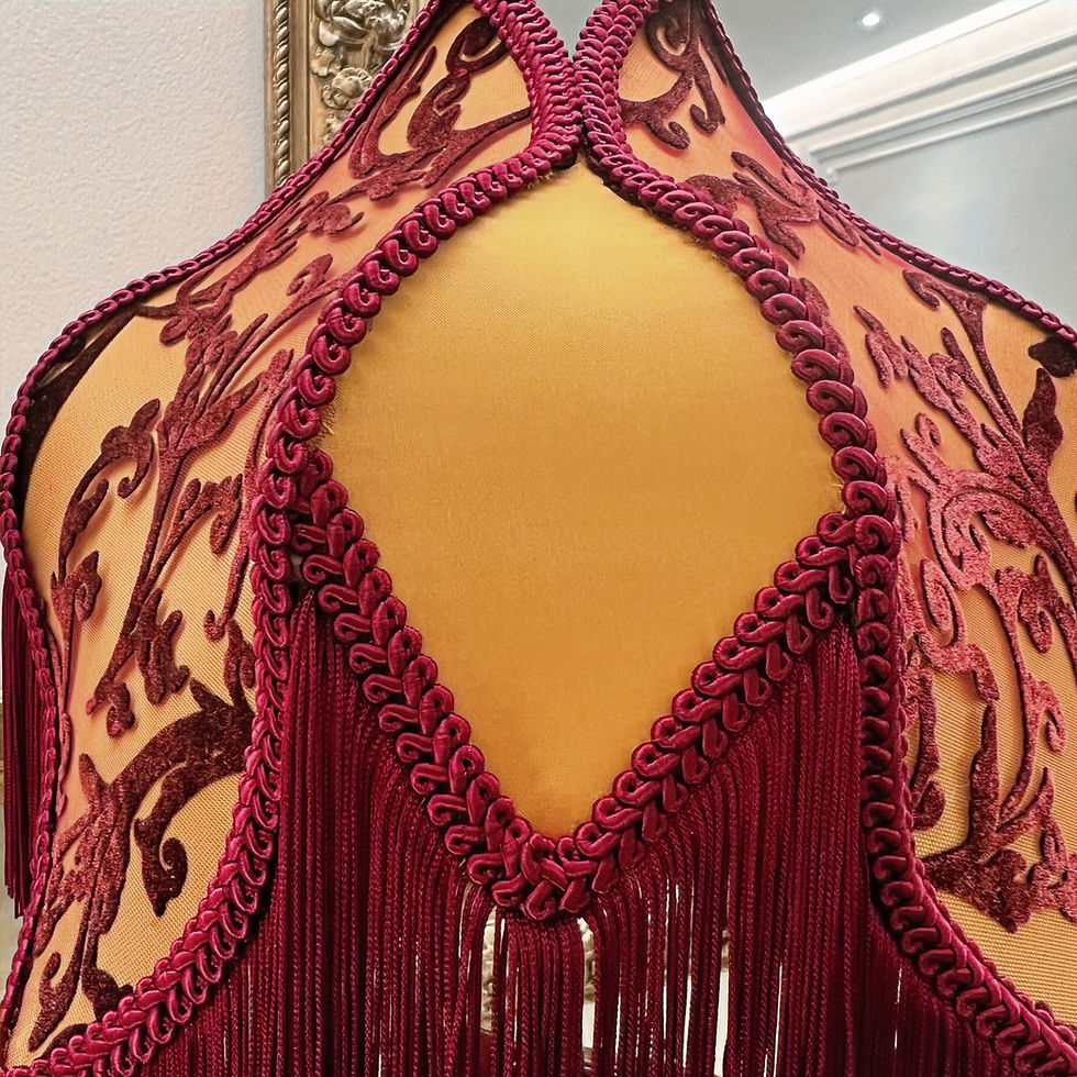 Abat-jour victorien jaune orangé