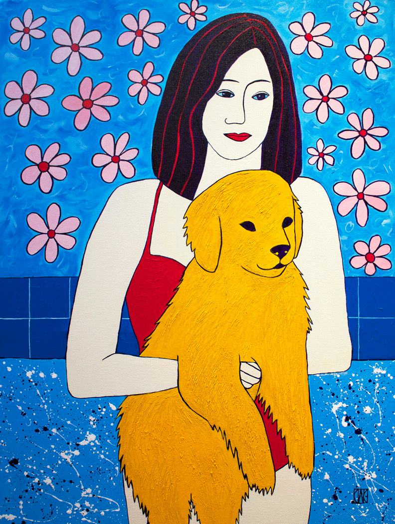 Girl With Golden Pup ©2015