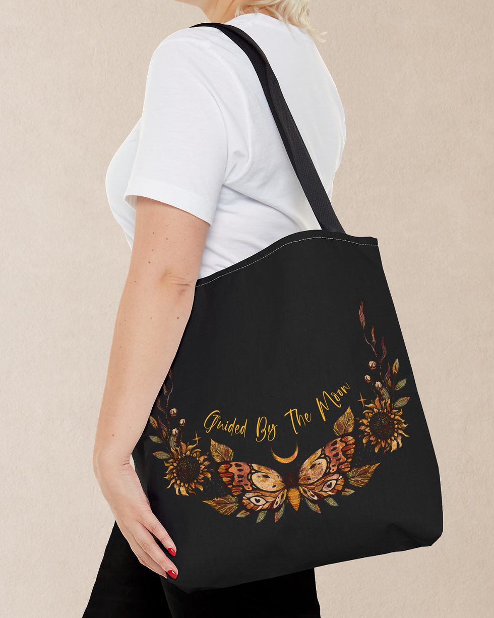 Thumbnail: Guided by the Moon — Sun & Moon Mystic Moth Tote Bag