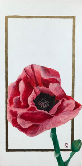 Poppy 1 10x20 Acrylic on Canvas HLH Art